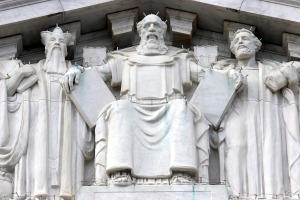 Moses with two tablets on the East Face of the Supreme Court B